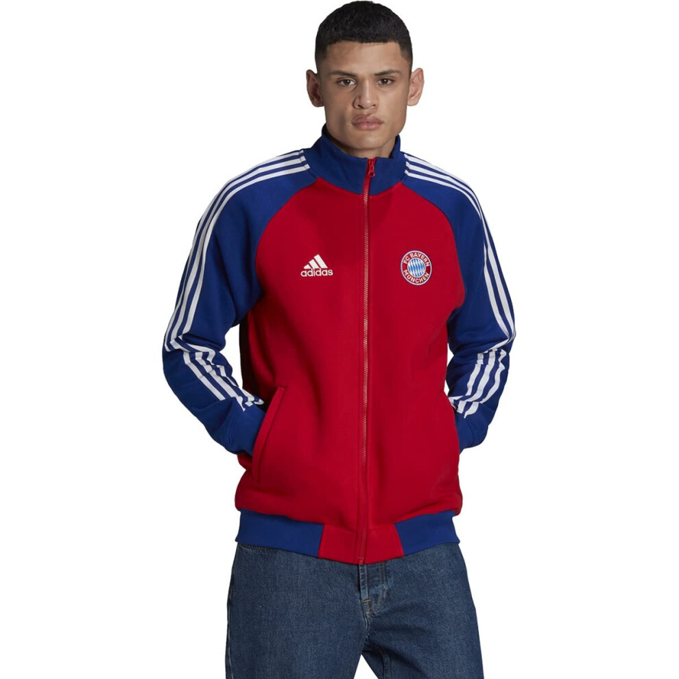 adidas Men's FC BAYERN 21/22 ANTHEM JACKET (RED/MYSTERYe  Medium)