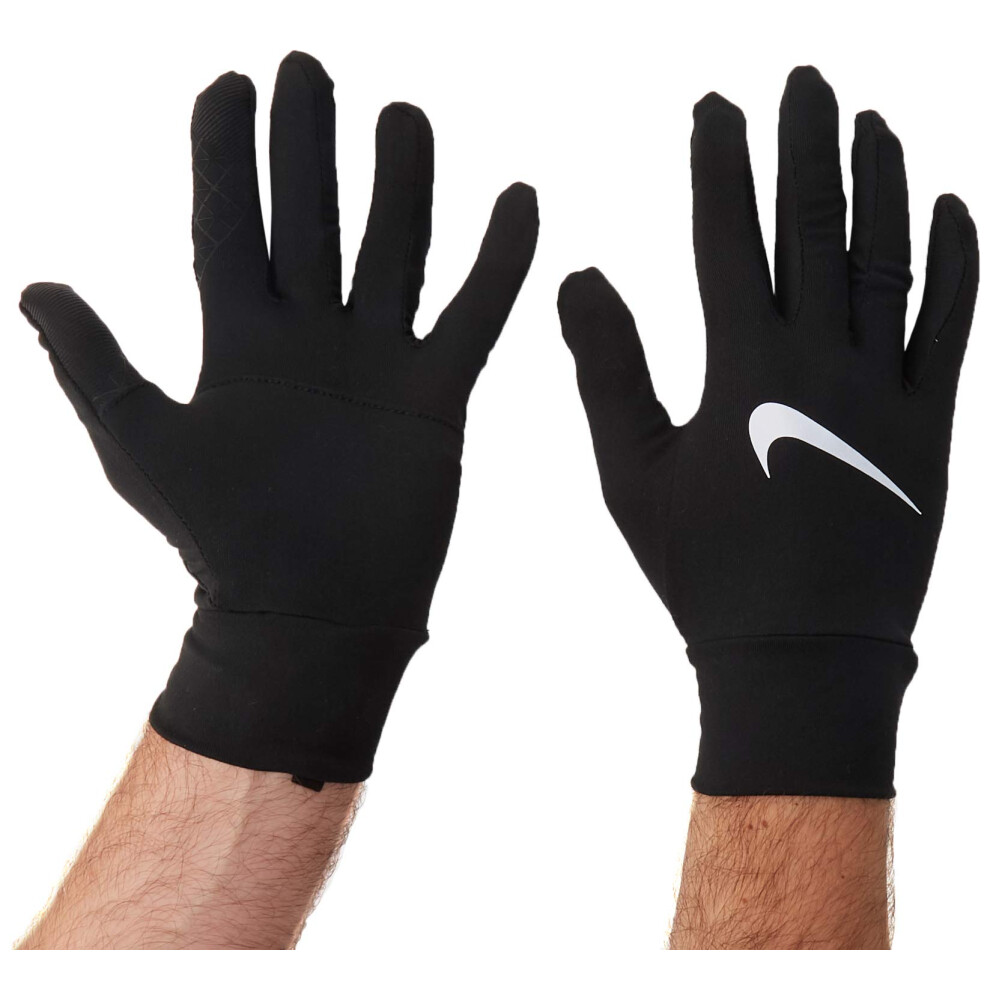 Nike Men's Dri-Fit Element Lightweight Running Gloves (Black/Silver Sm