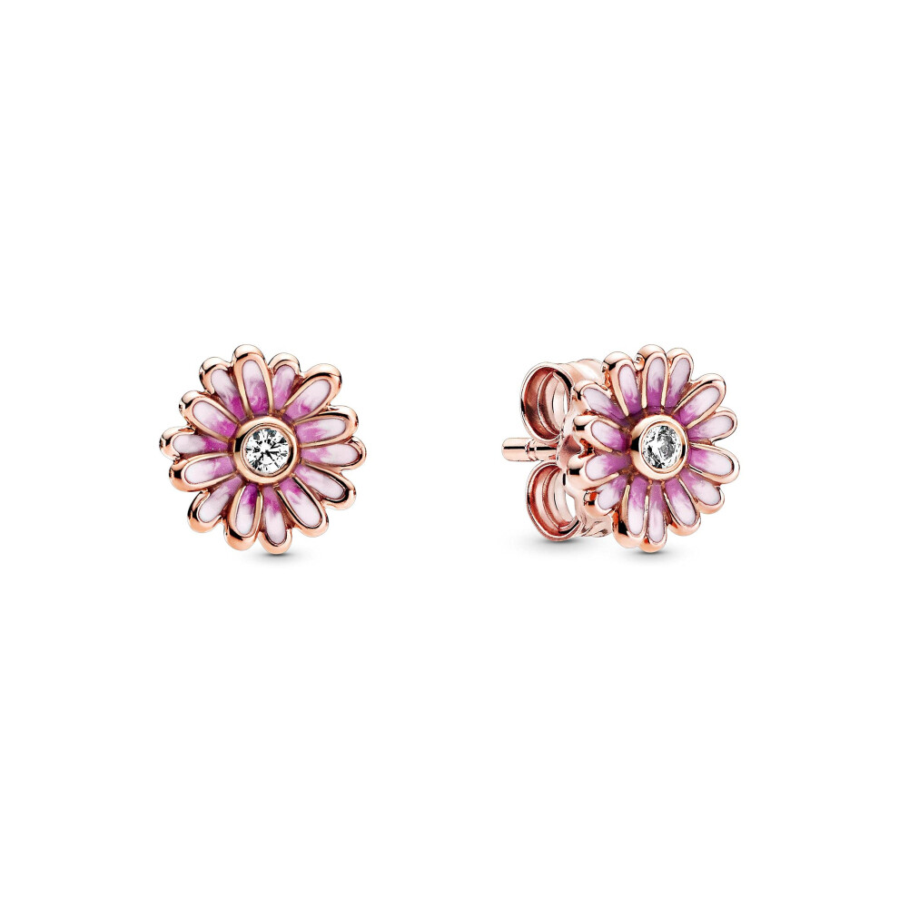 Pandora Pink Daisy Flower  Mixed Enamel