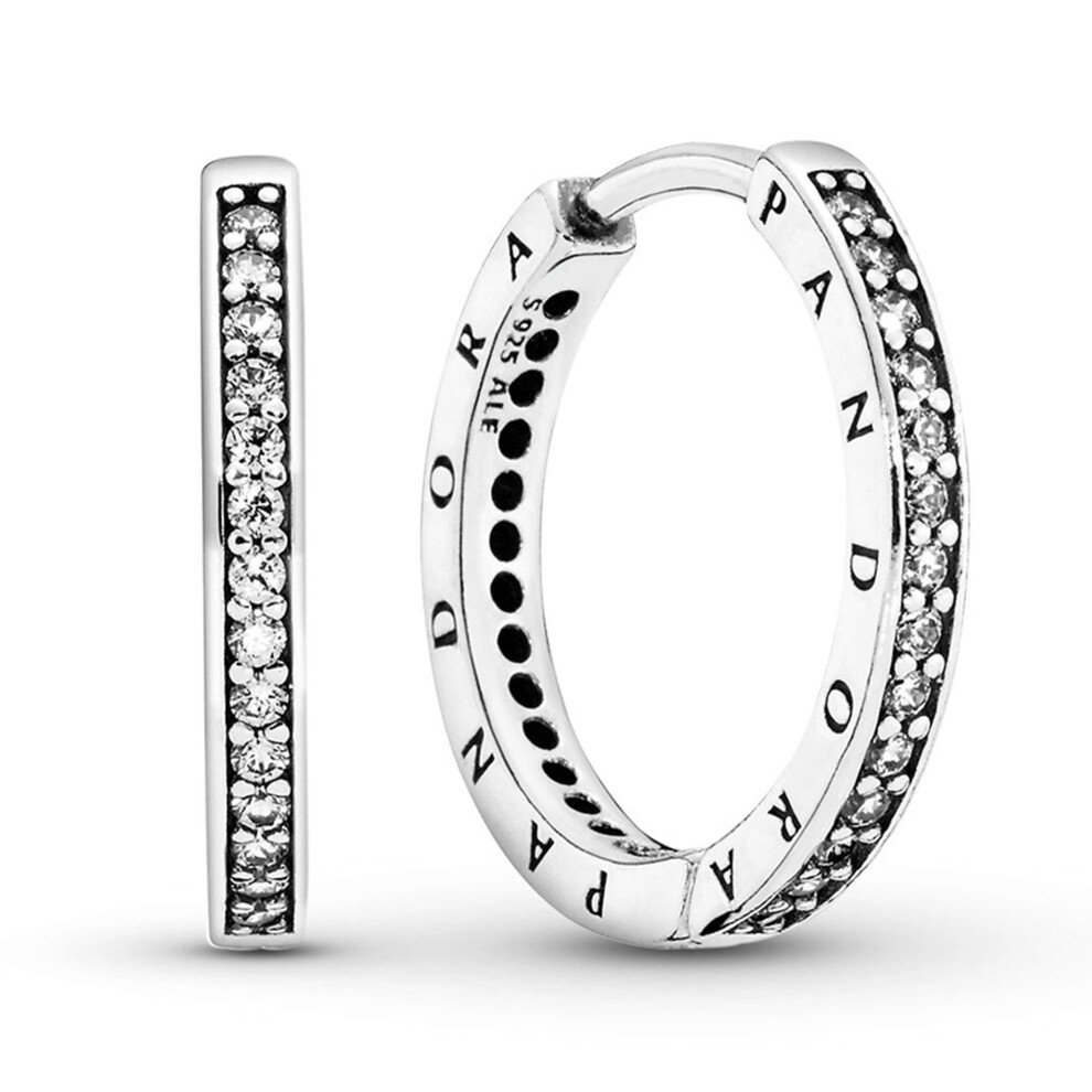 PANDORA Sparkle and PANDORA Logo Hoop Earrings - Stunning Women's Earr