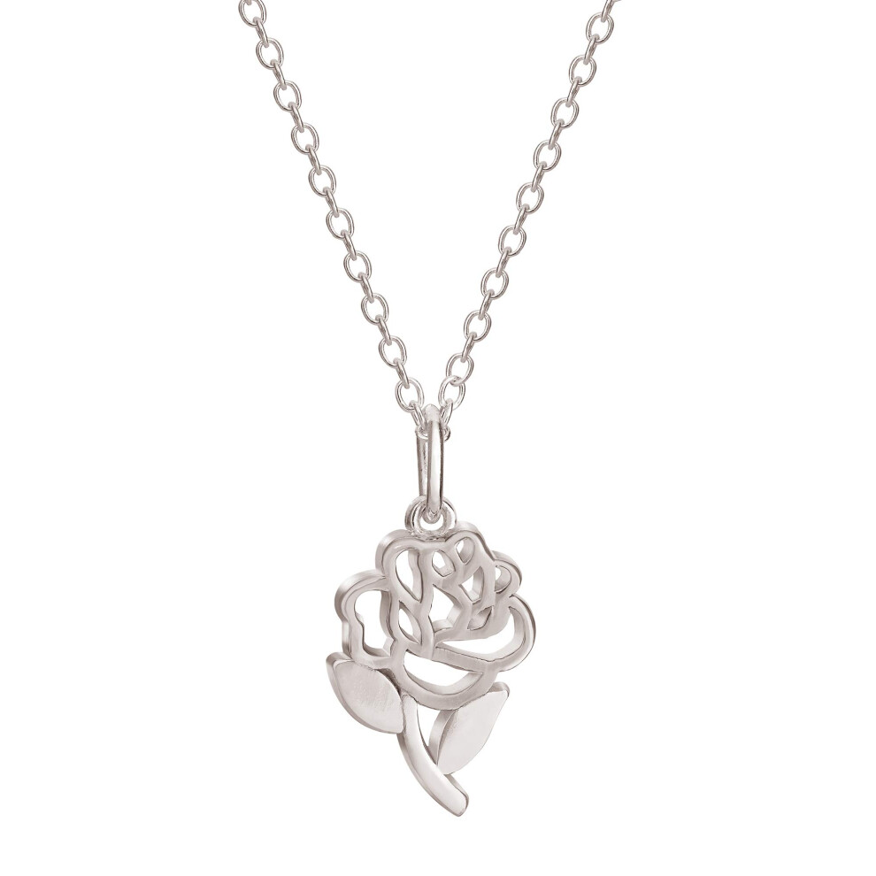 Disney Beauty and the Beast Belle's Rose Pendant Necklace  Sterling Si