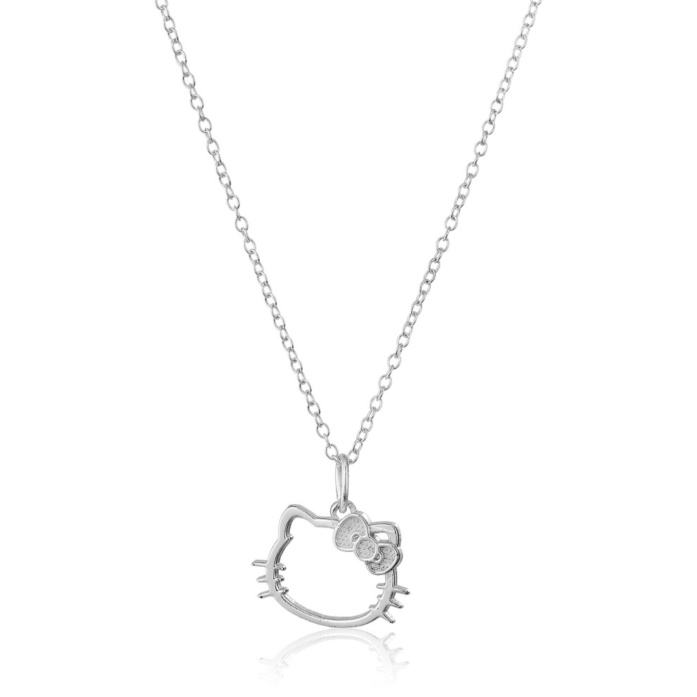 Hello Kitty Disney Sterling Silver Silhouette Pendant Necklace