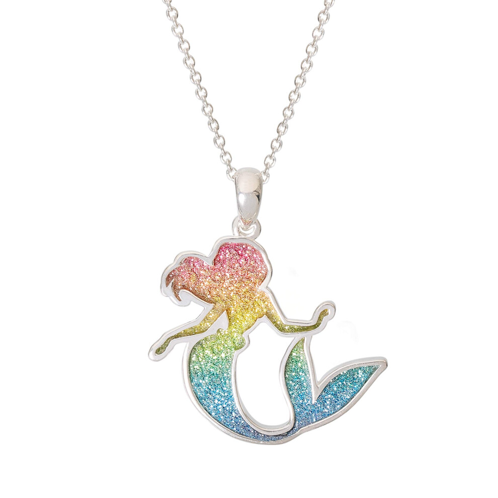 Disney Jewelry for Women  Princess Ariel Rainbow Glitter Pendant Neckl