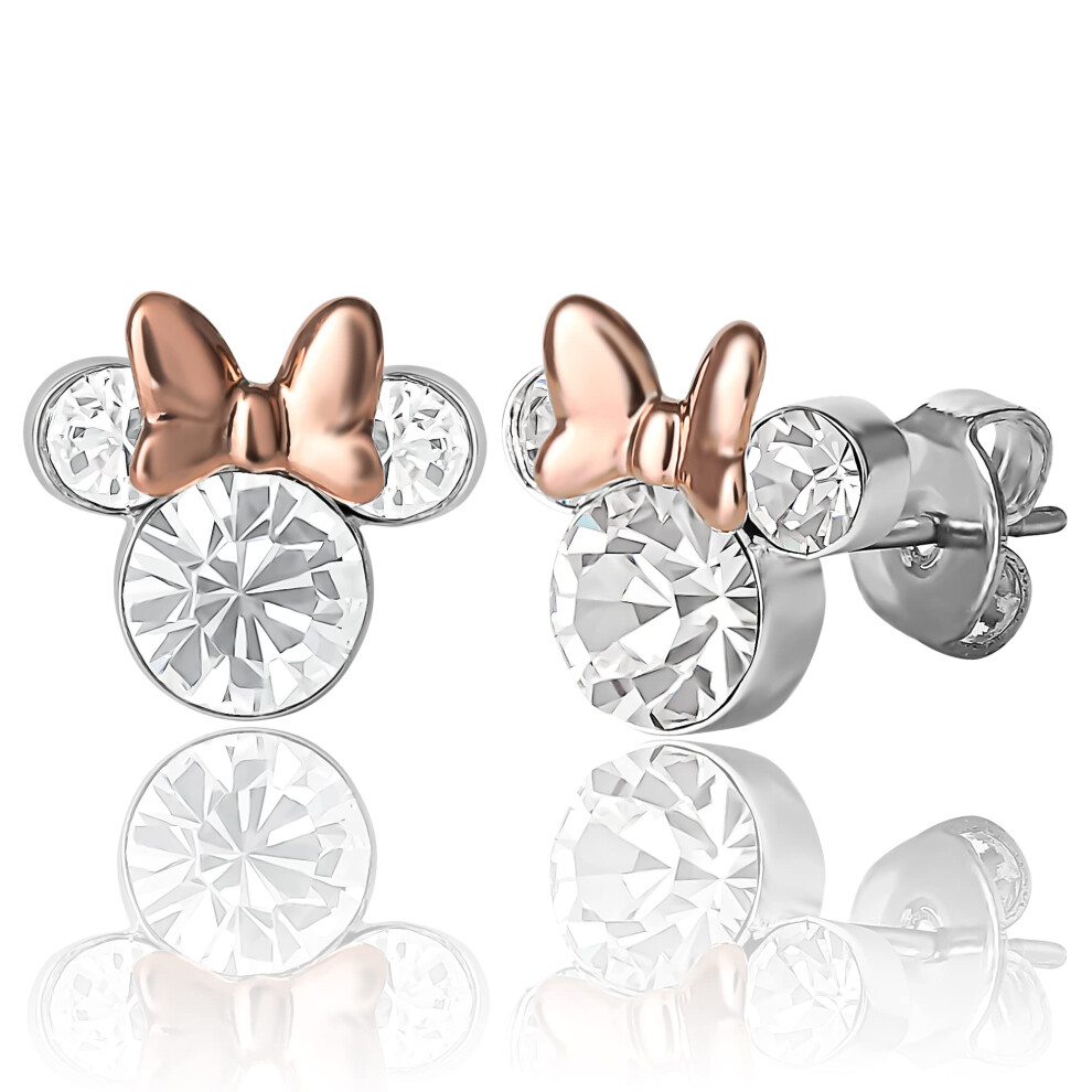 Disney Womens Minnie Mouse April Birthstone Stud Earrings - Minnie Mou