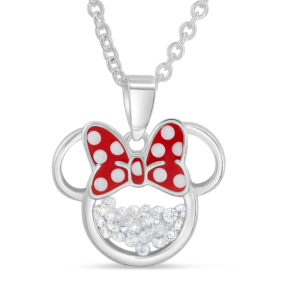 Disney Birthstone Women Jewelry Minnie Mouse Silver Plated April Clear