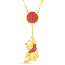 Disney Winnie De Poeh Ketting Officiële Licentie 18" - 18k Gouden Flash-Plated Ketting met Poeh Beer Hanger