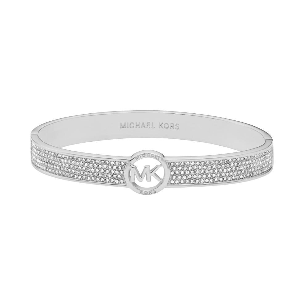 Michael Kors Brass and Pav? Crystal MK Logo Bangle Bracelet for Women