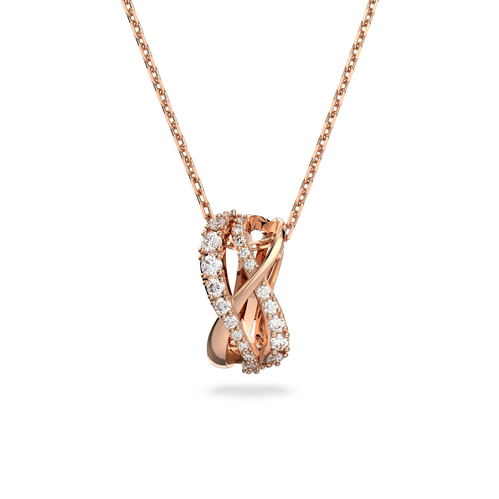 SWAROVSKI Twist necklace  White  Rose-gold tone Finish