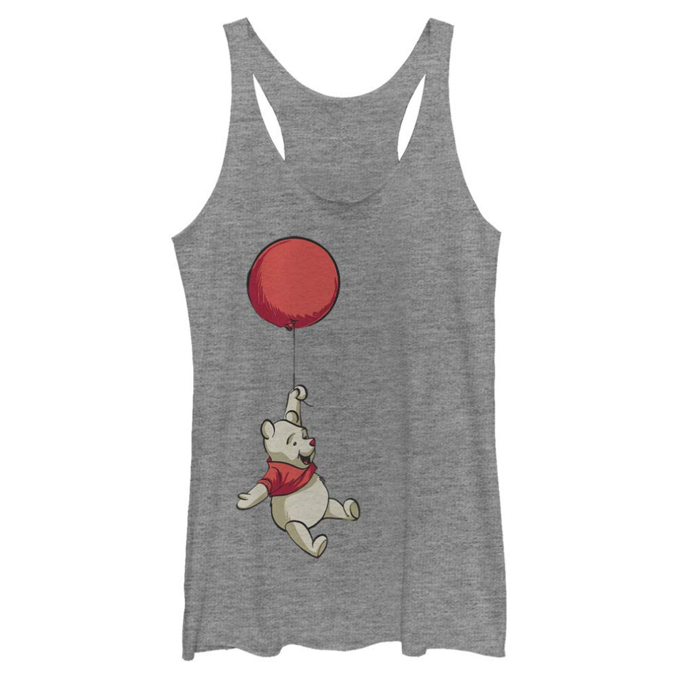 Disney Womens Winnie The Pooh Balloon Tri-Blend Racerback Layering Tan