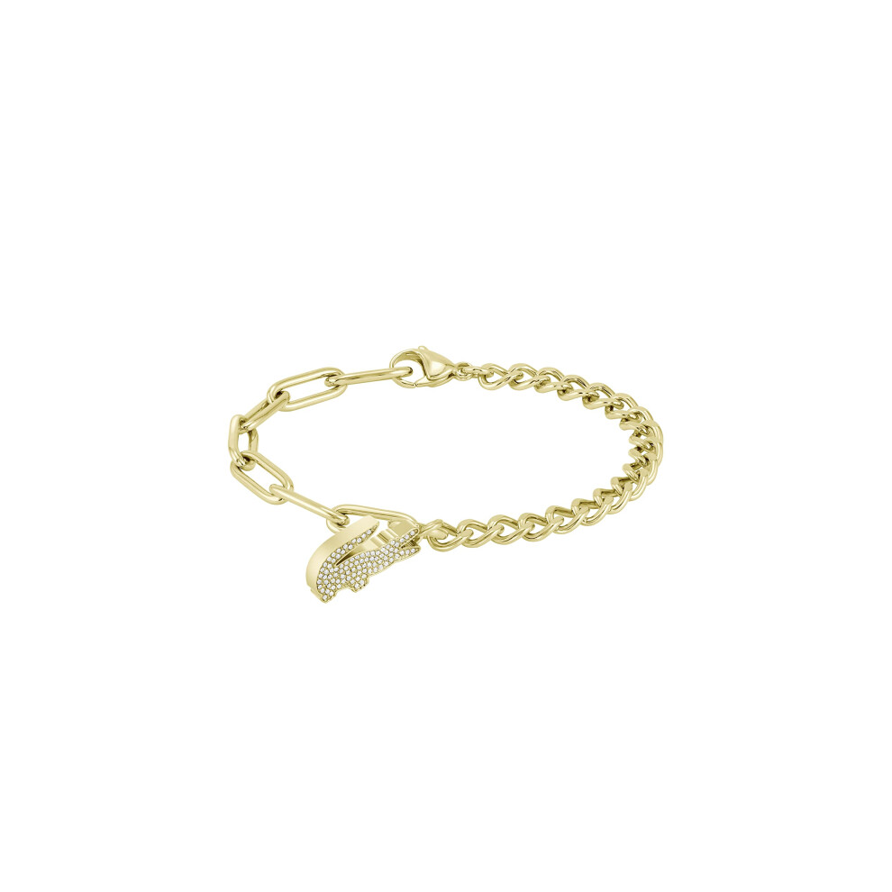 Lacoste Jewelry Crocodile Women's Ionic Plated Thin Gold Steel and Cry