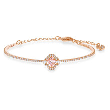 Swarovski Sparkling Dance Clover Bangle Bracelet with Pink Swarovski Crystal