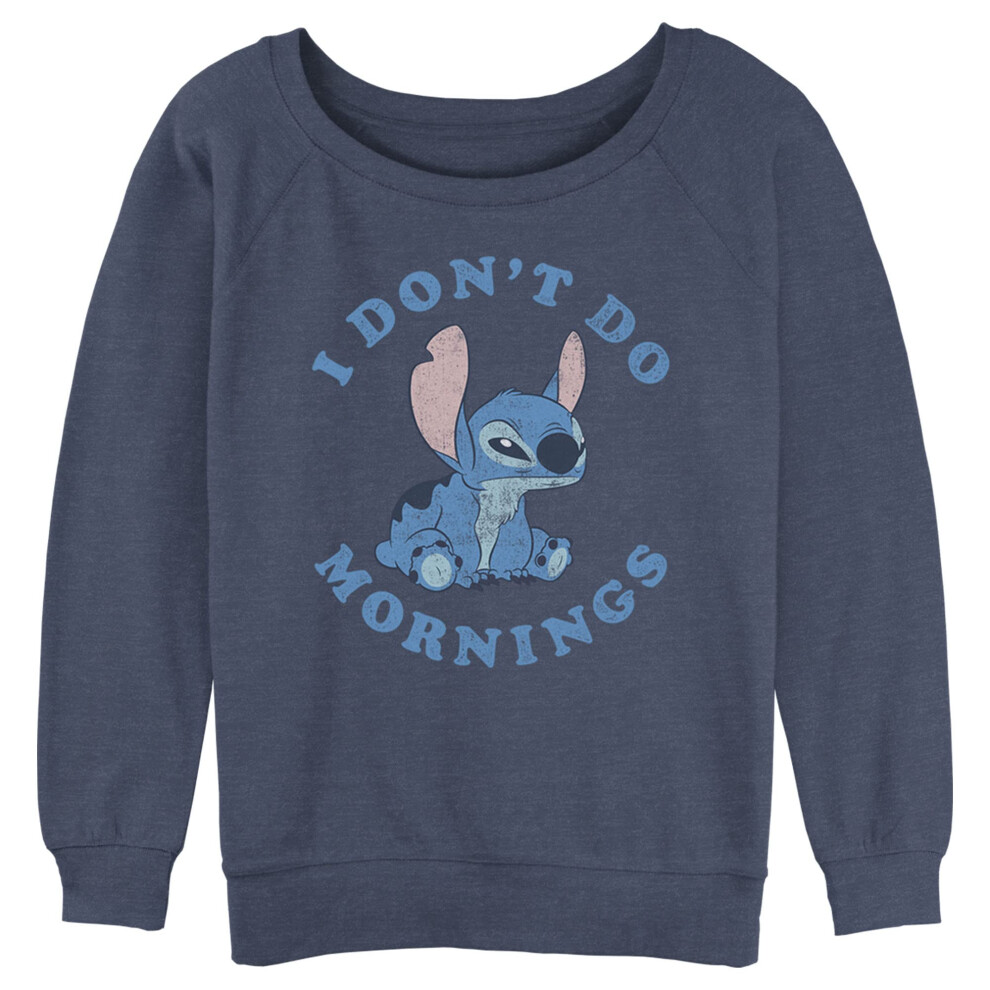 Disney Women's Lilo Stitch Mornings Junior's Raglan Pullover with Cove