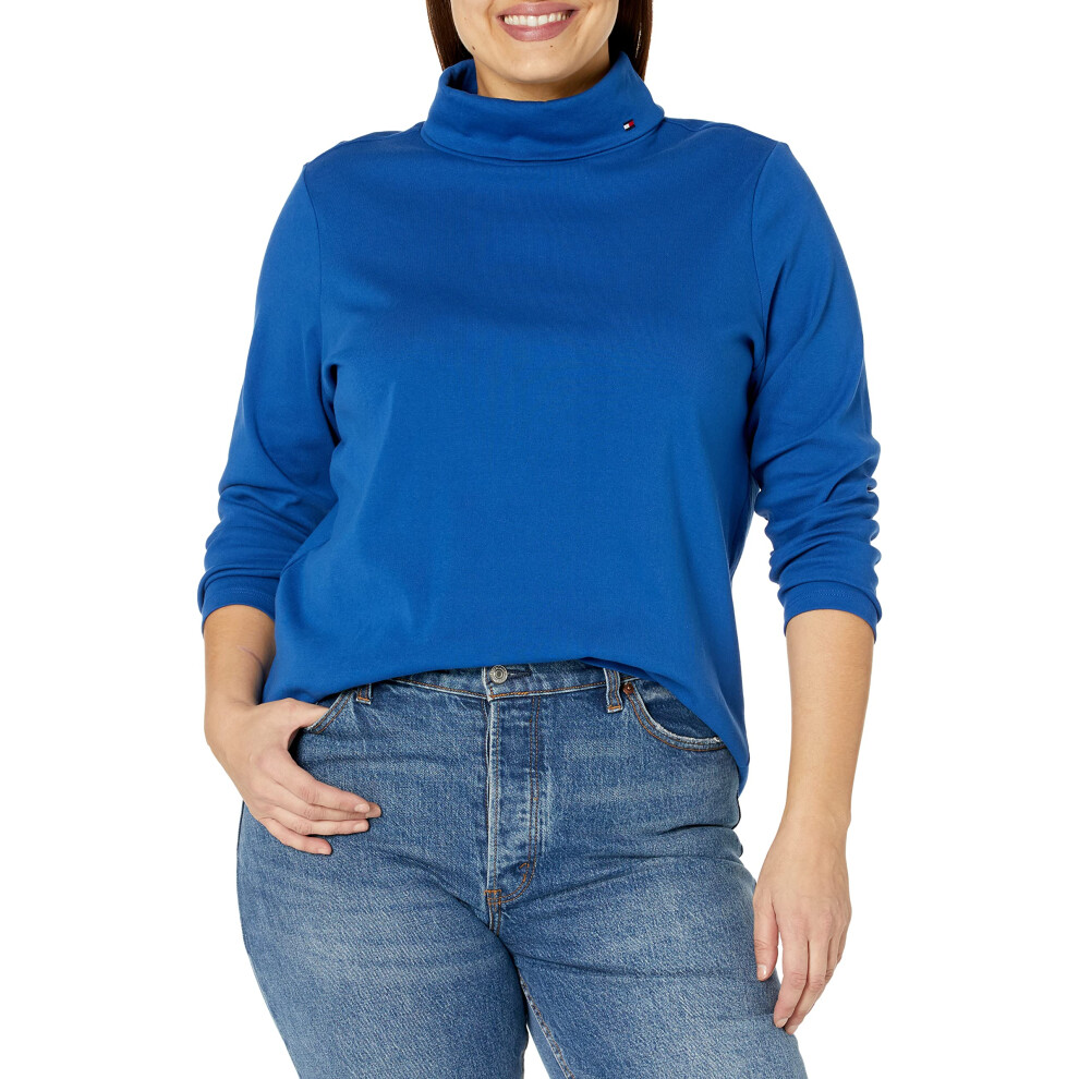 Tommy Hilfiger Women's Plus Everyday Basic Soft Turtleneck  True Blue