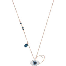 SWAROVSKI Damen-Kristall-Duo-Evil-Eye-Halskette mit Rosvergoldung