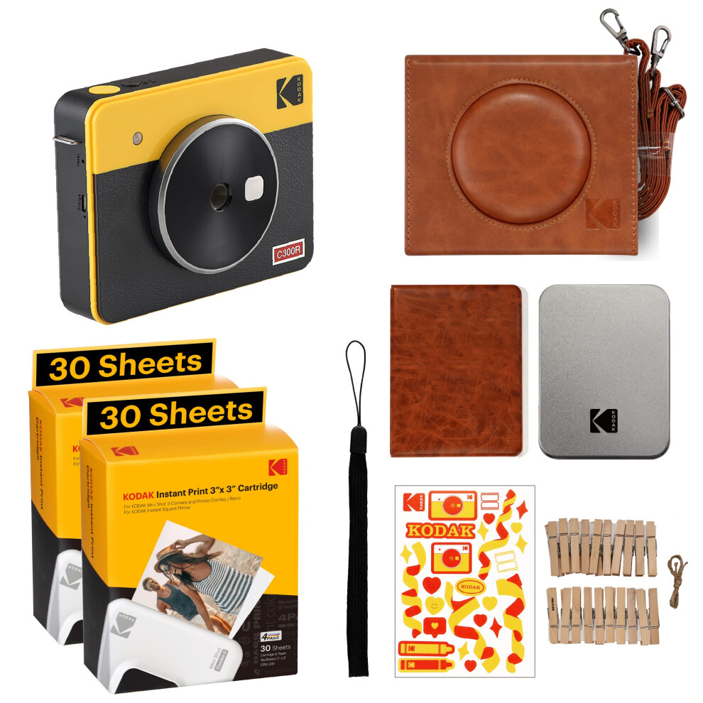KODAK Mini Shot 3 Retro 4PASS 2-in-1 Instant Digital Camera and Photo