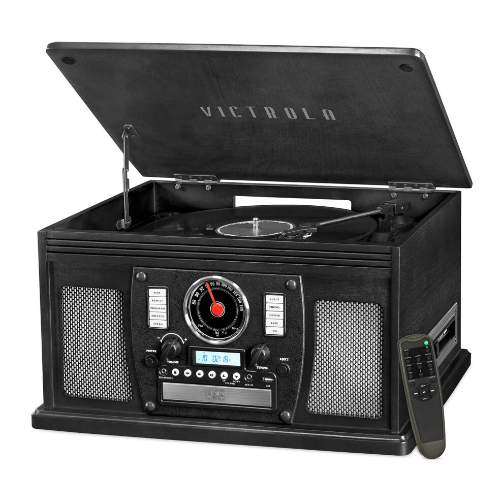 Victrola 8-in-1 Bluetooth Record Player & Multimedia Center  Built-in