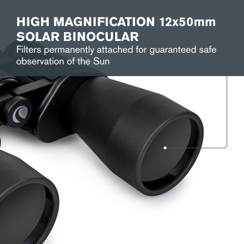 Celestron Celestron - EclipSmart Safe Solar Eclipse Binoculars - Large & Powerful 12x50MM Solar Binoculars - Exclusive Solar Binocular - Crystal Clear Views of 1