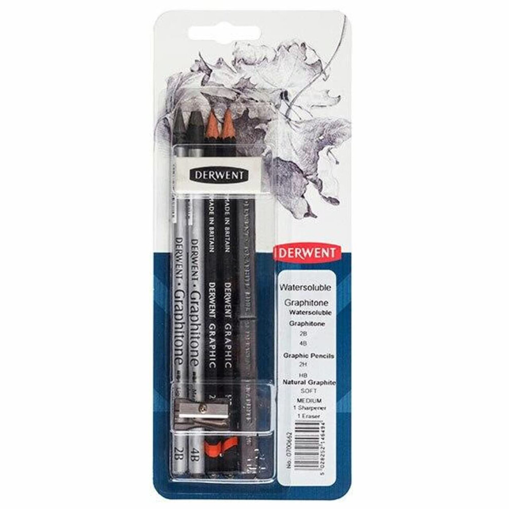 Derwent Water Soluble Graphitone Mixed Media  Pack  8 Count (0700662)