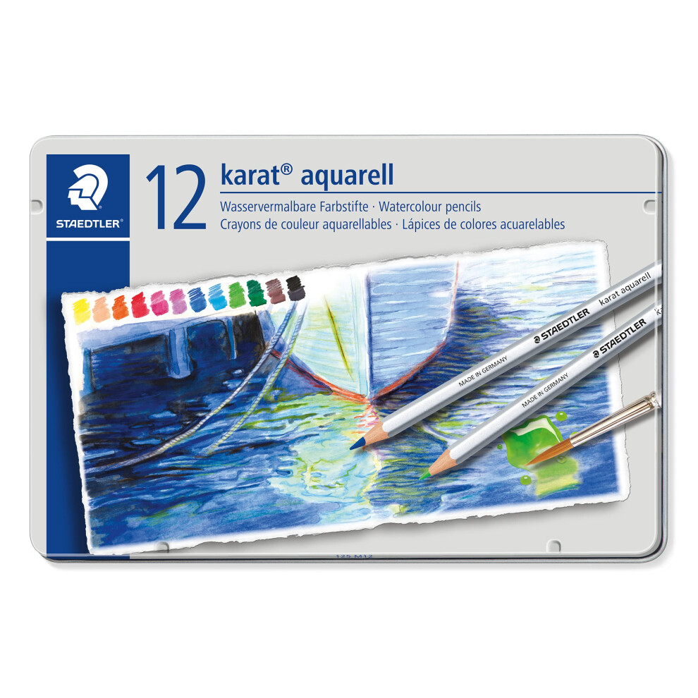 Staedtler Karat Aquarell Premium Watercolor Pencils  Set of 12 Colors