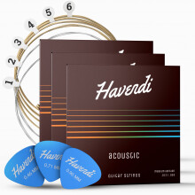 HAVENDI Guitar Strings Akustikgitarre  Stahlsaiten fr Akustikgitarre in brillanter Klangqualitt, beschichtet mit Phosphorbronze (6-Saiter-Satz) in