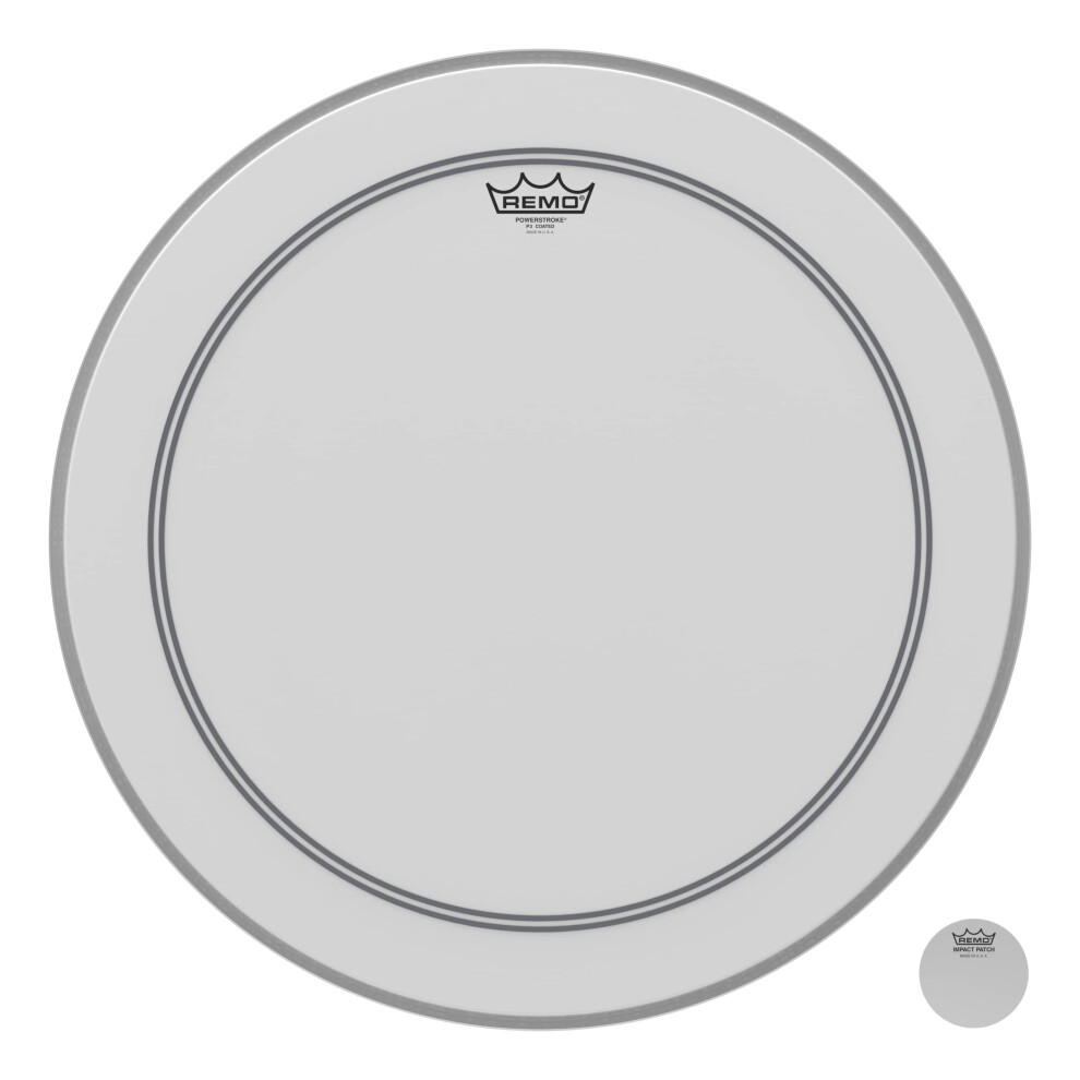 Remo P31122-C2 Coated Powerstroke 3 Bass Drum Head (22-Inch) - White F