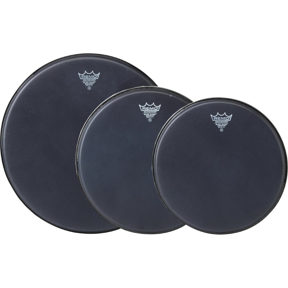 Remo Emperor Black Suede Drumhead Pack