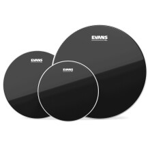 Evans Drum Heads - Black Chrome Tompack  Rock (10 inch  12 inch  16 in