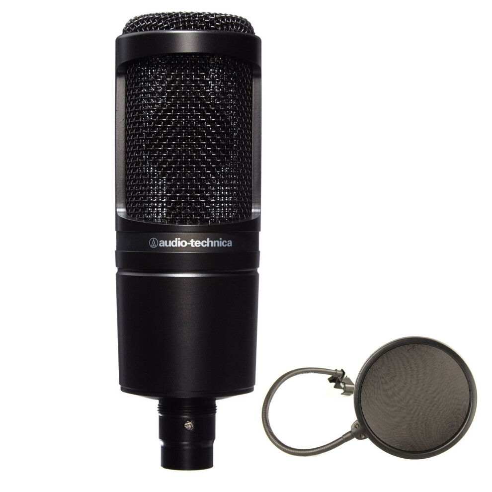 Audio-Technica AT2020 Cardioid Condenser Studio Microphone Bundle with