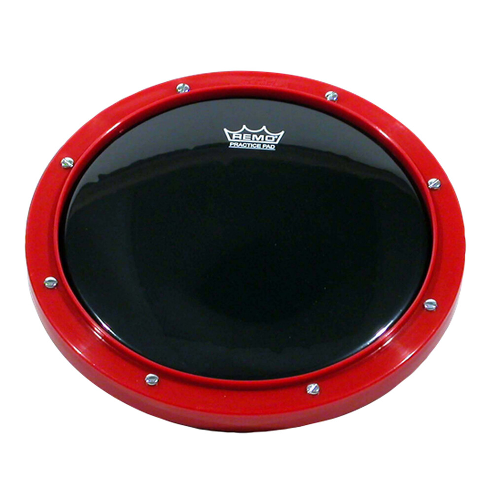 Remo Rt-0010-58 10"" Tunable Practice Pad With Ambassador Ebony Dr Red