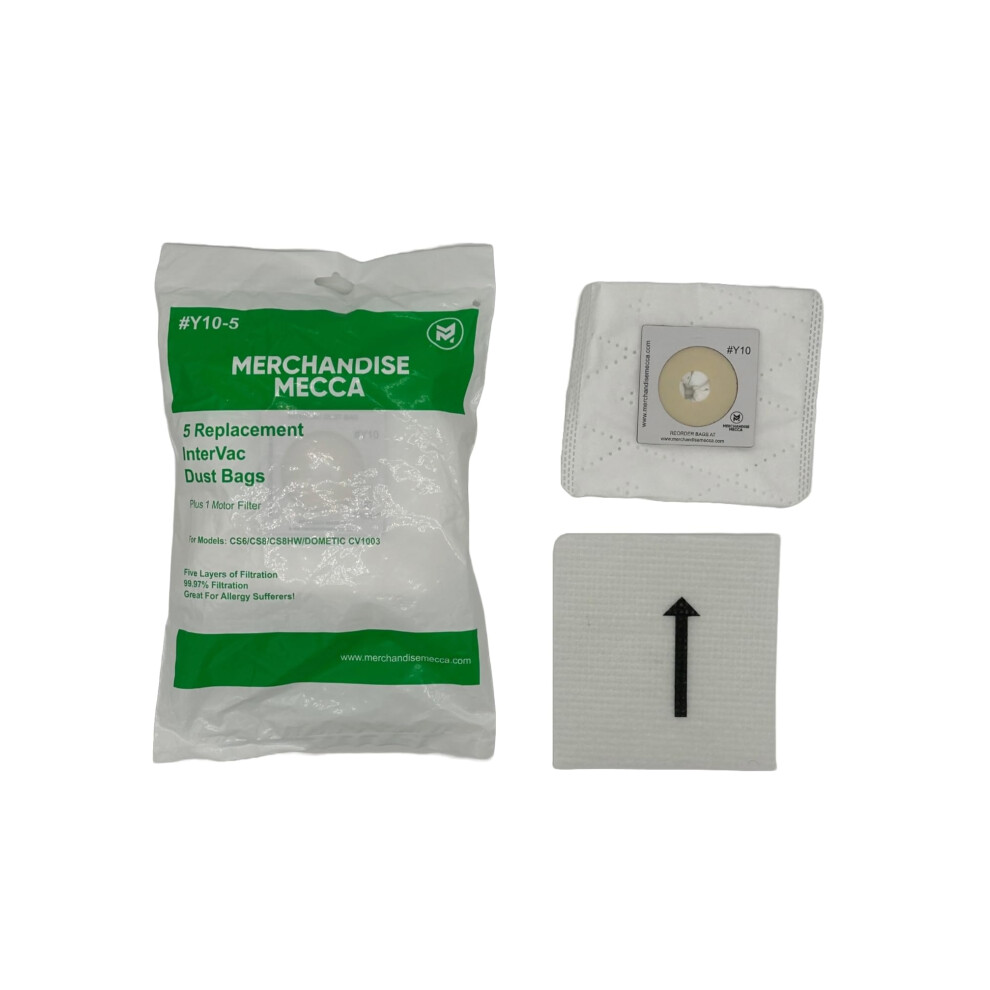 Premium Replacement Y10 Bags for Intervac Models CS-6  CS-8 & CS-10 -