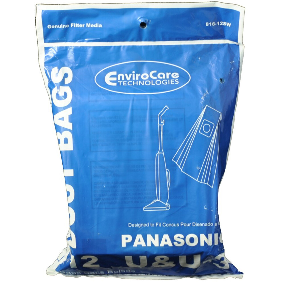 Panasonic 12 Pack Type U  U3 Upright Vacuum Cleaner Bags 60-2426-04  W