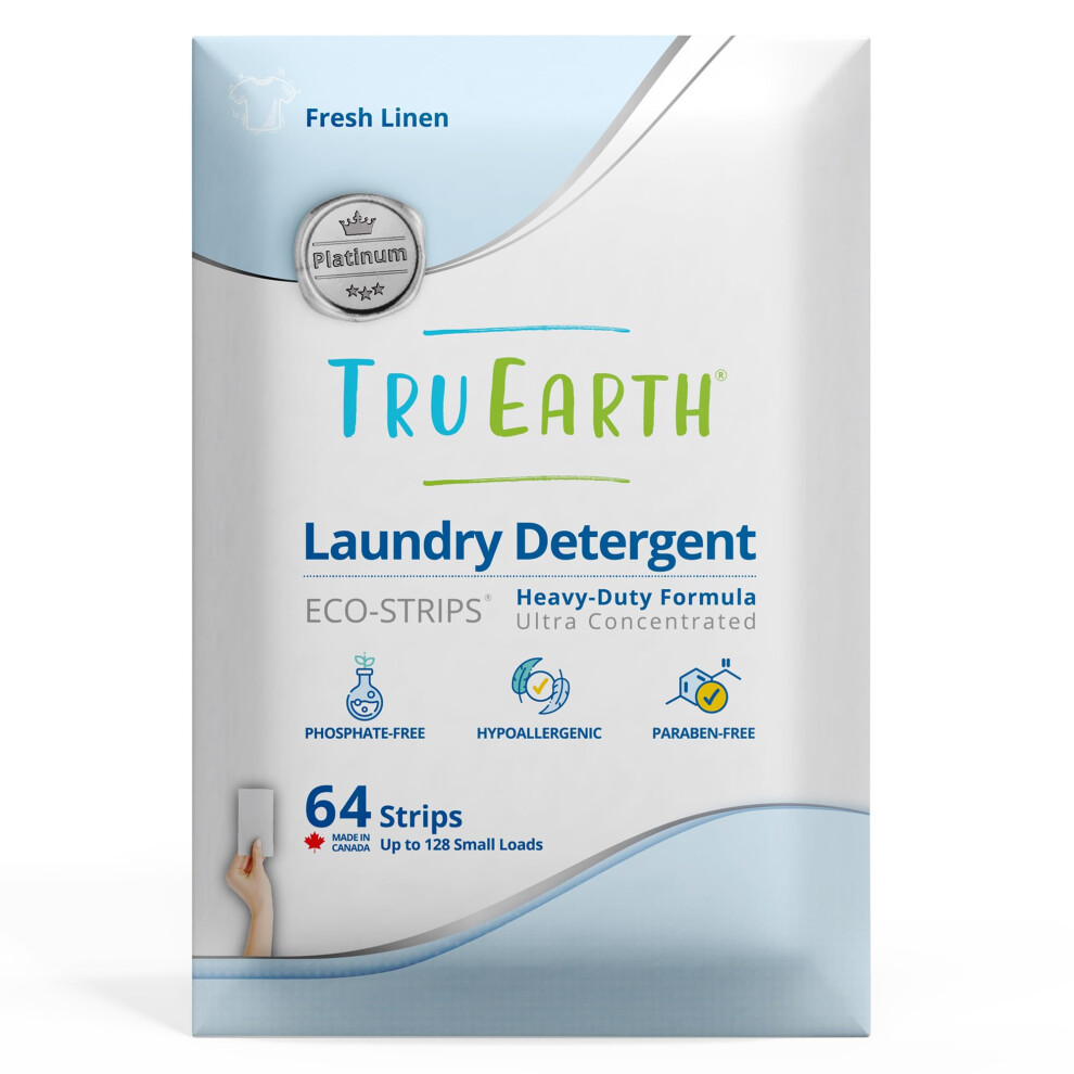 Tru Earth Platinum - Heavy Duty Laundry Detergent Sheets - Up to 128 L