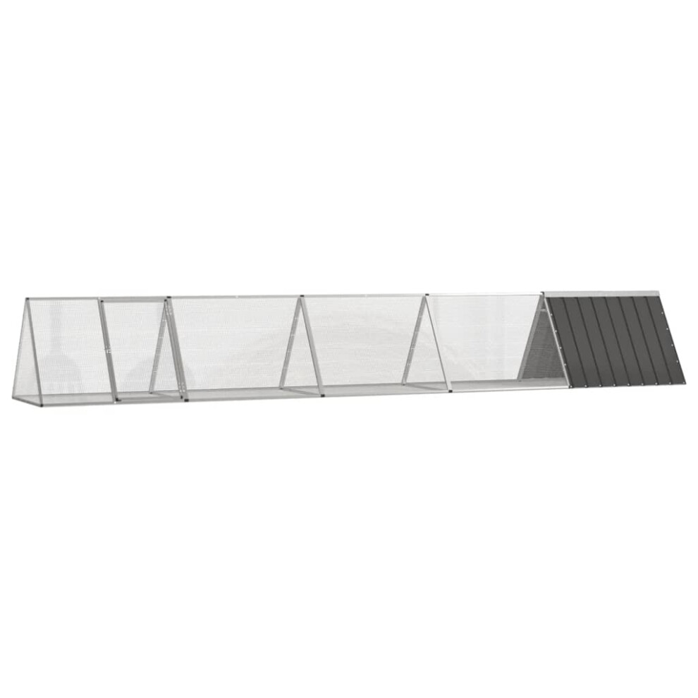 Vidaxl Rabbit Cage Anthracite 504.5X80.5x71 Cm Galvanised Steel