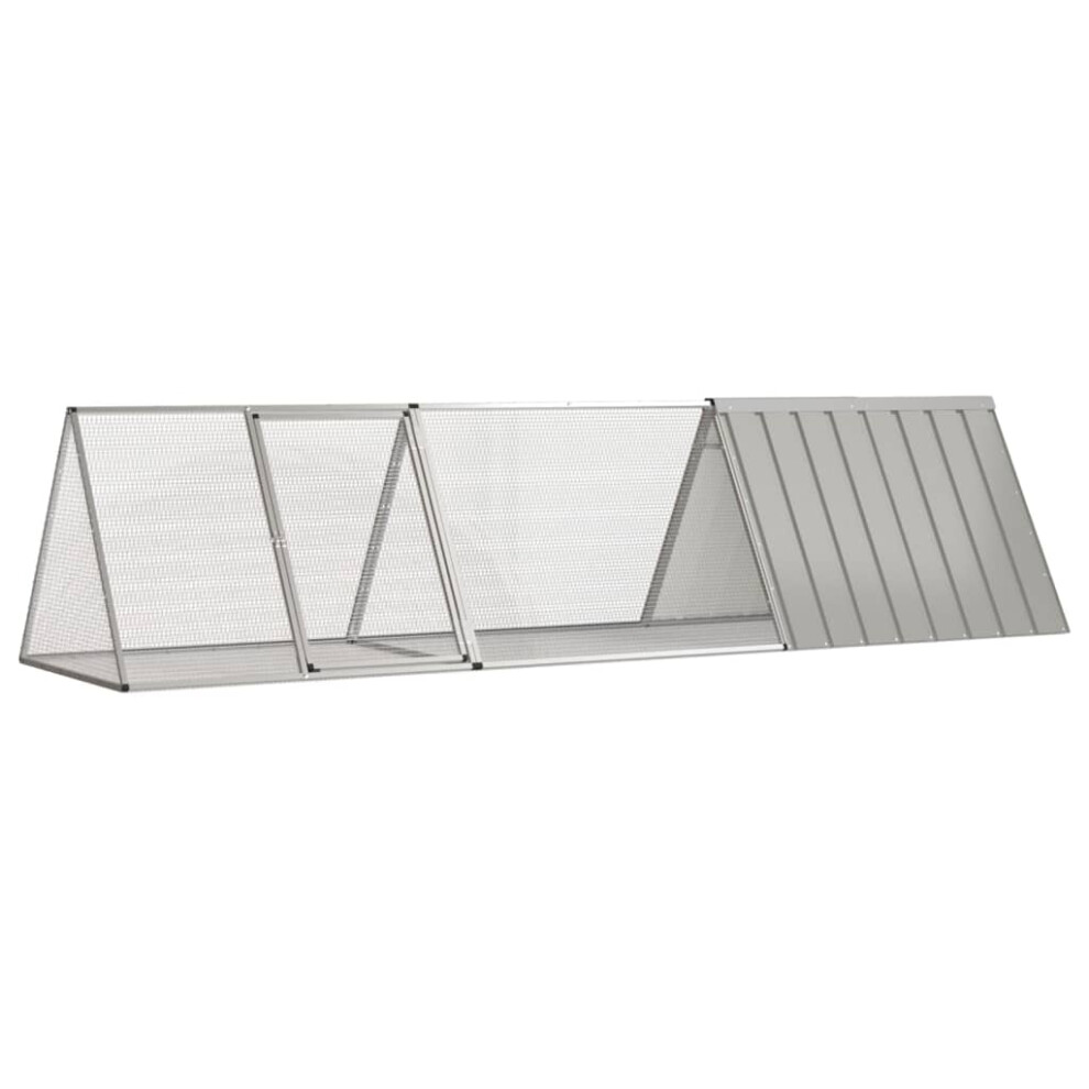 Vidaxl Rabbit Cage Grey 302.5X80.5x71 Cm Galvanised Steel