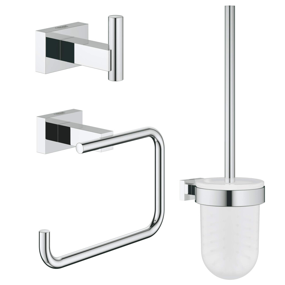 Grohe 40757001 Essentials Cube Guest Restroom Set 3-In-1