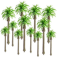 12 Stck Modell-Kokospalme, Mini-Landschafts-Modellbaum fr Zug, Eisenbahn-Landschaft, Diorama, Kuchenaufsatz, Miniatur-Garten-Blumentpfe, Bonsai-Ba