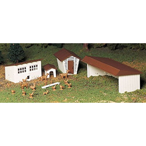 BACHMANN Bachmann Trains - PLASTICVILLE U.S.A. EDIFICIOS - KITS CLÁSICOS - EDIFICIOS RURALES (Cobertizo de Maíz, Gallinero, Almacén) - Escala O 2