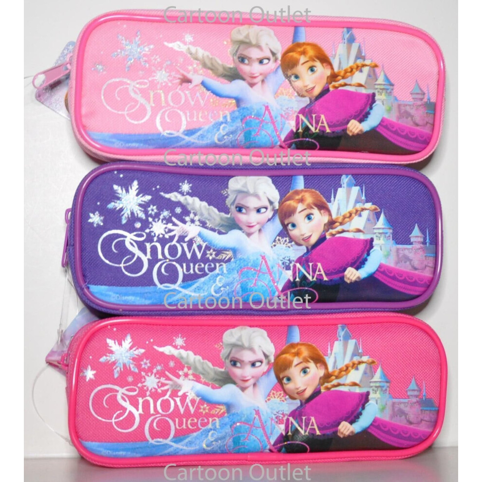 Disney Frozen Pink Pen & Pencil Case - Snow Queen Elsa & Anna Zippered