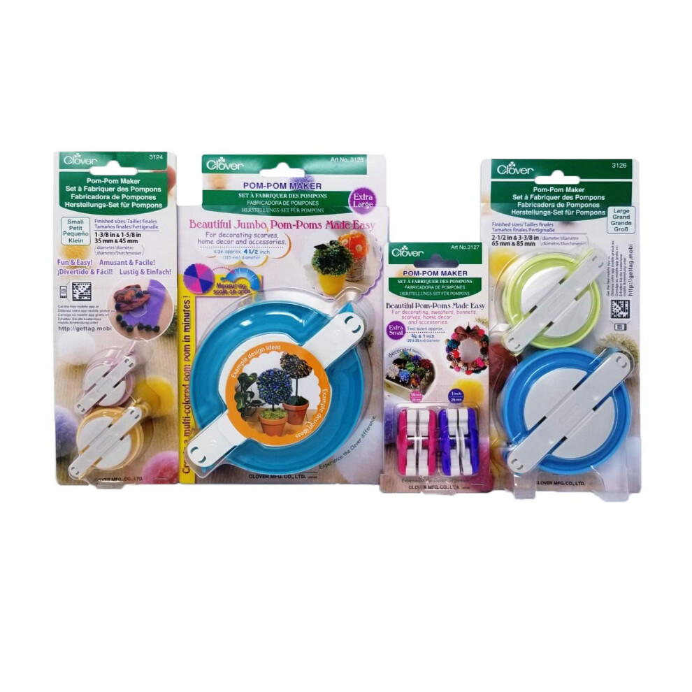 Clover Pom Pom Maker Set ~Includes All 7 Different Sizes!