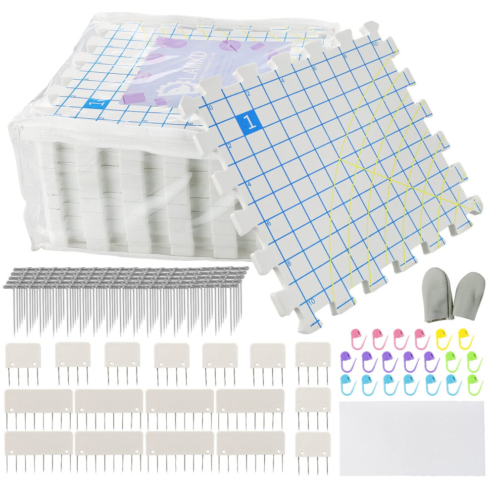 Lamxd Blocking Mats For Knitting - Extra Thick Blocking Boards With Gr