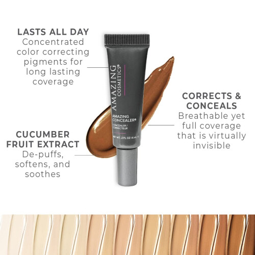 AmazingCosmetics Amazing Concealer, multifunctionele full coverage concealer 0.2 oz, Warm Deep 1