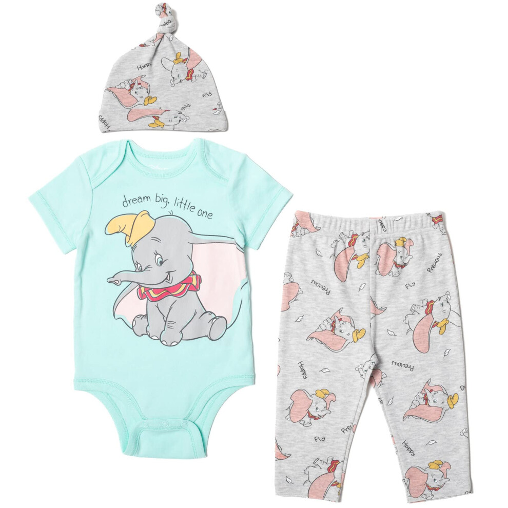 Disney Classics Dumbo Infant Baby Boys Bodysuit Pants and Hat 3 Piece