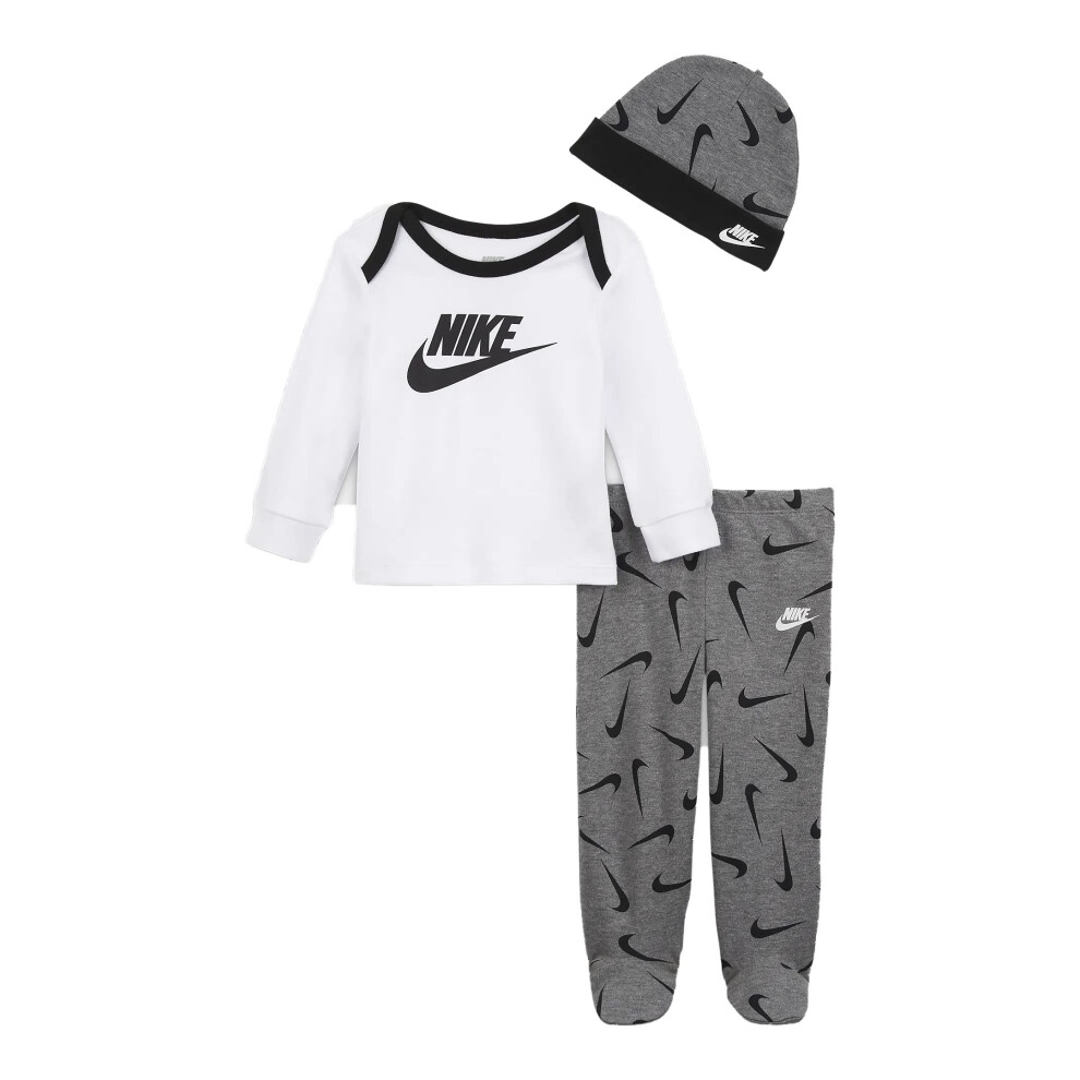 Nike Baby Boys Long Sleeve T-Shirt  Pants & Beanie Hat 3 Piece Set (W(