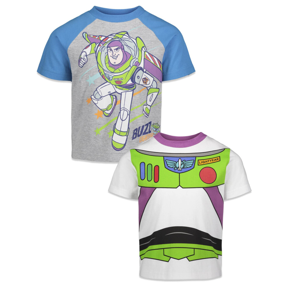 Disney Pixar Toy Story Buzz Lightyear Toddler Boys 2 Pack T-Shirts Mul