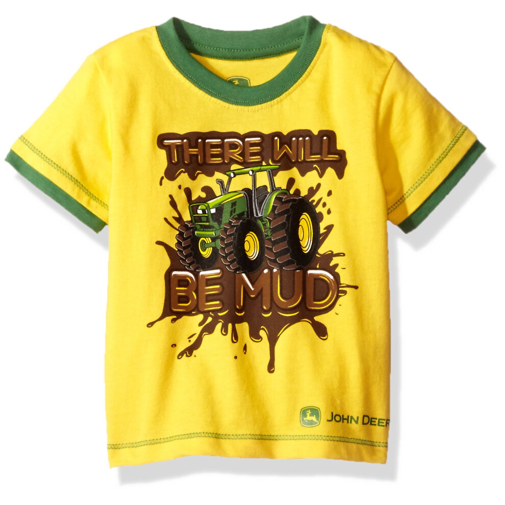 John Deere Baby Boys' Toddler Graphic Tee  Yellow/Green Print  2T