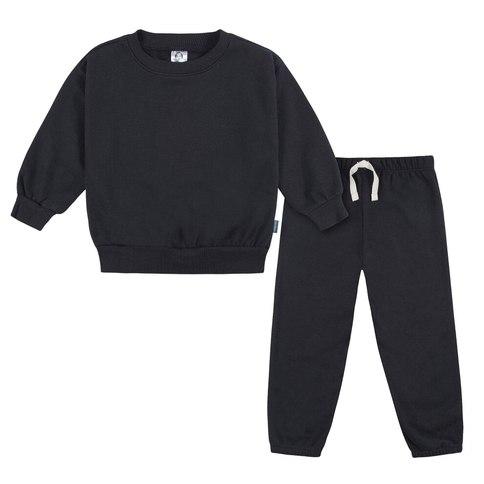 Gerber Baby Boys Toddler 2-Piece Fleece Sweatshirt and Jogger Set  Bla