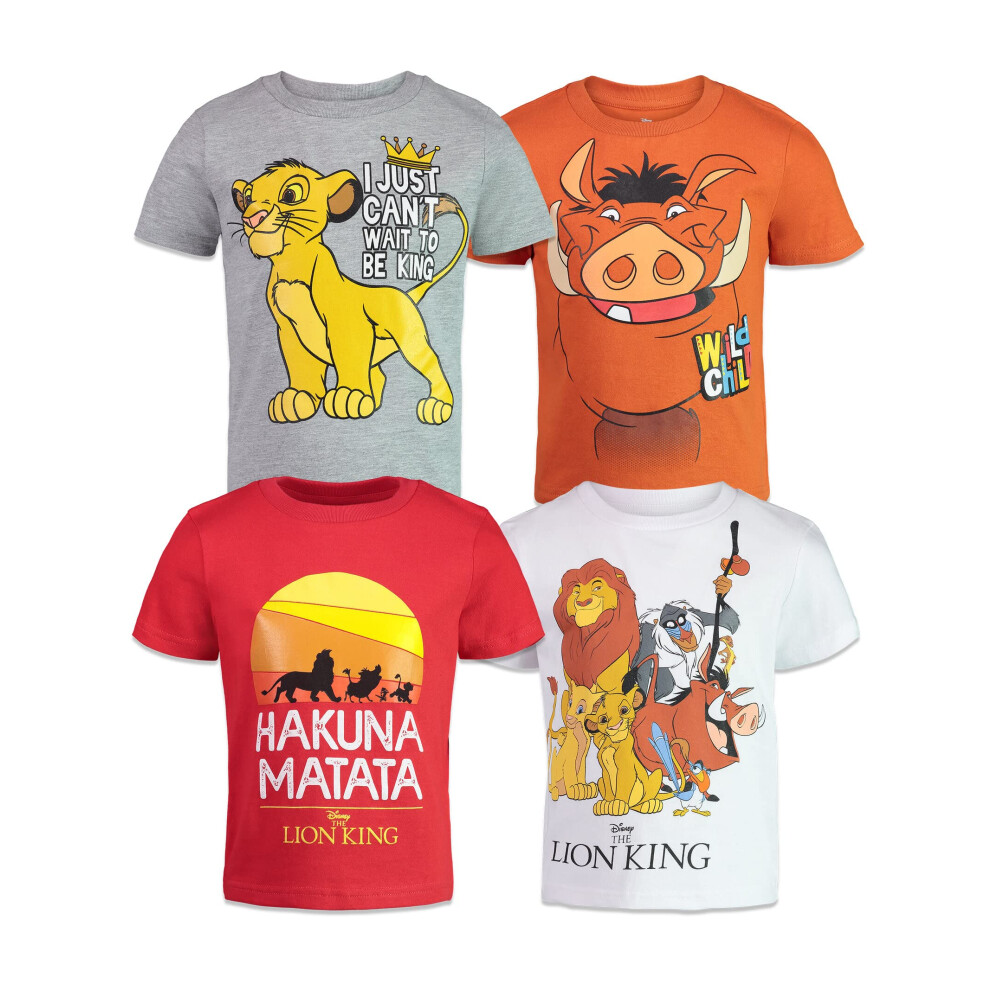 Disney Lion King Simba Pumbaa Nala Infant Baby Boys 4 Pack Graphic T-S