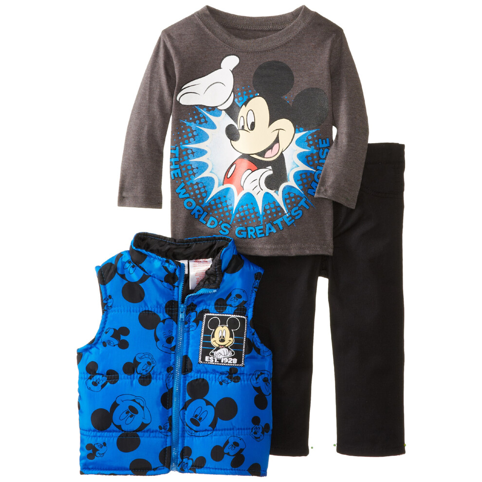 Disney Baby Boys' Mickey Mouse 3 Piece Nylon Vest Set  Blue  18 Months