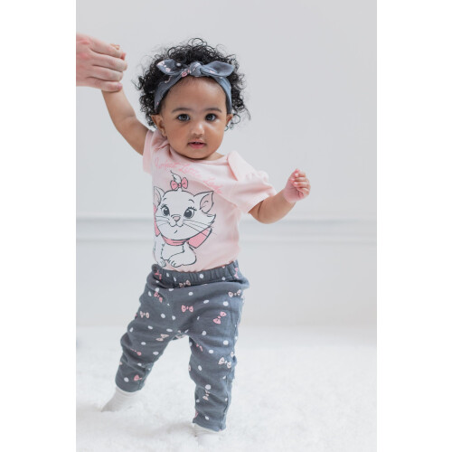 Disney Disney The Aristocats Marie Σετ Ρούχων Για Νεογέννητες Κορίτσια 3 Τεμαχίων Γκρι/Ροζ 6-9 Μηνών 1