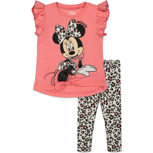 Disney Disney Minnie Mouse Σετ Μπλούζα και Κολάν για Κορίτσια 3Ε Dark Pink